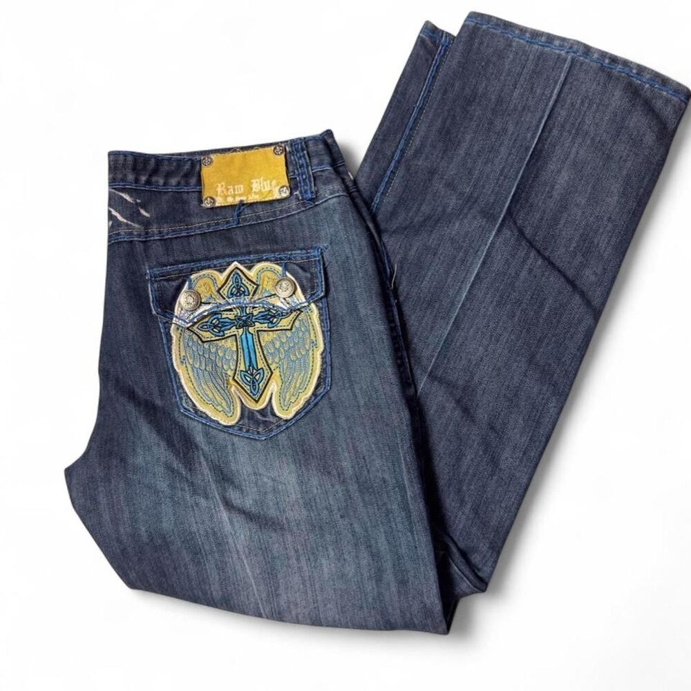 Raw-blue Men's Blue and Navy Jeans